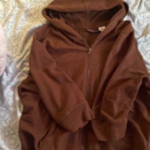Brown zip up sweater